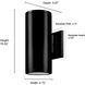 Vegas 1 Light 10.62 inch Powder Coated Black Outdoor Wall Sconce